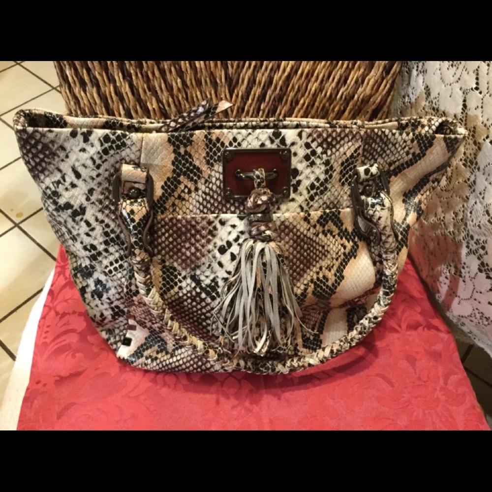 Elliot Lucca Snake print large purse/Bag